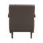 Fauteuil d'appoint en cuir brun foncé avec motif et cadre en contreplaqué moderne-1476369815