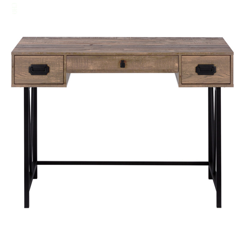 Bureau d'ordinateur, bureau personnel, ordinateur portable, tiroirs de rangement, L 48 po, stratifié de travail, métal, transitionnel