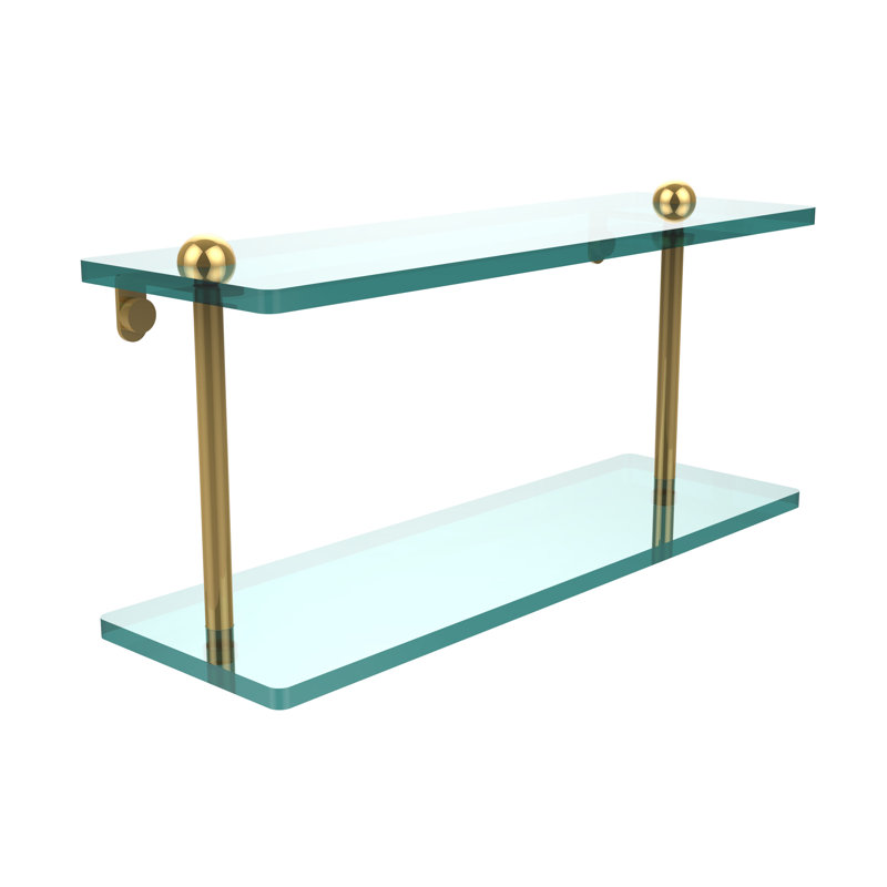 Morosini 2 Piece Tiered Shelf, 16", Polished Brass