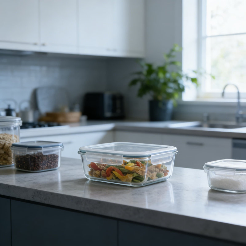Grands contenants en verre pour aliments avec couvercles hermétiques, contenants de préparation de repas de 1500 ml pour four, micro-ondes, congélateur et lave-vaisselle, étanches et empilables