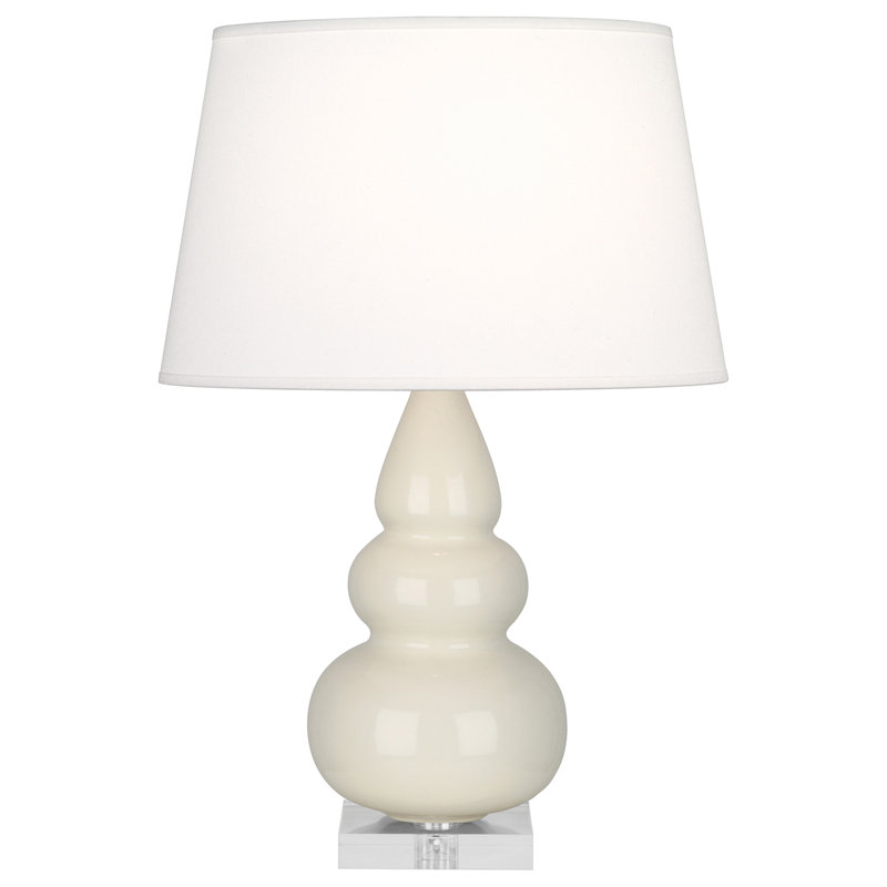 Triple Gourd Table Lamp, 24" H x 16" W x 16" D, Lucite, Bone