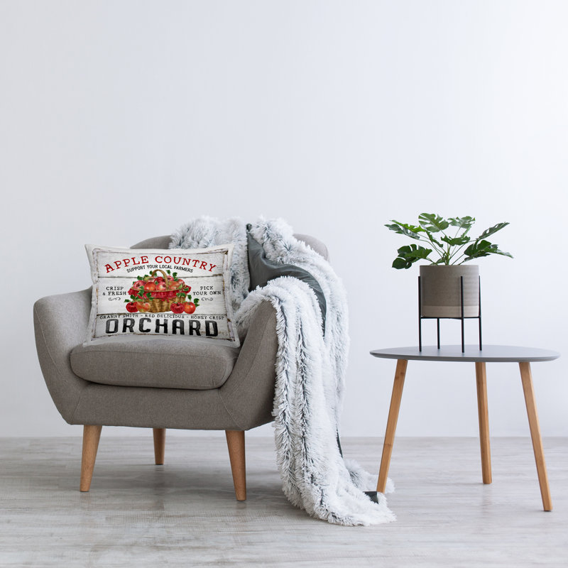 Rustic Apple Orchard Decorative Printed Throw Pillow by Creatif Belle