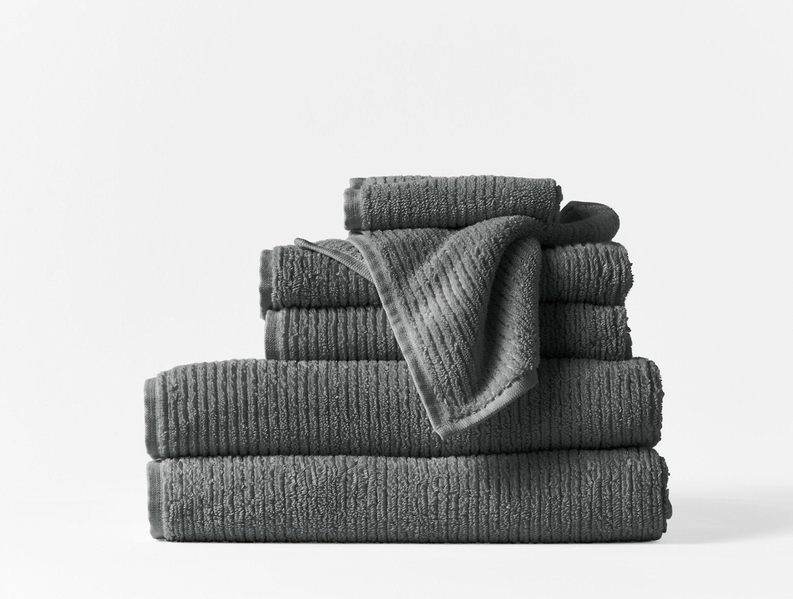 Temescal 6-Piece Organic Cotton Towel Set, Shadow,  Towel Set