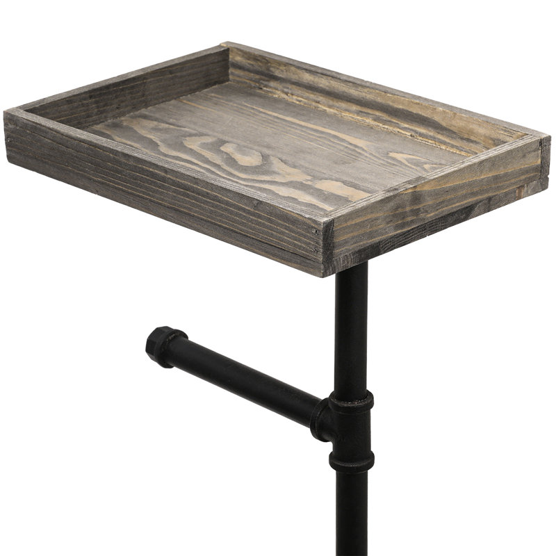 Free Standing Toilet Roll Holder with Tray, Grey