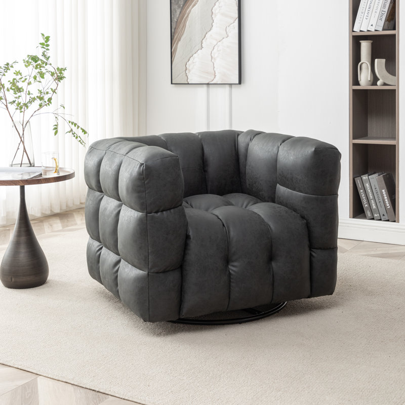 Fauteuil pivotant 38 po Brennan, Noir Avdul