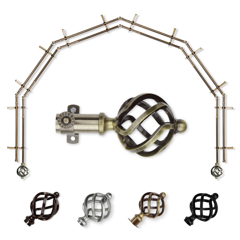 Tringle à rideaux double vitrage Twist 13/16, Laiton antique