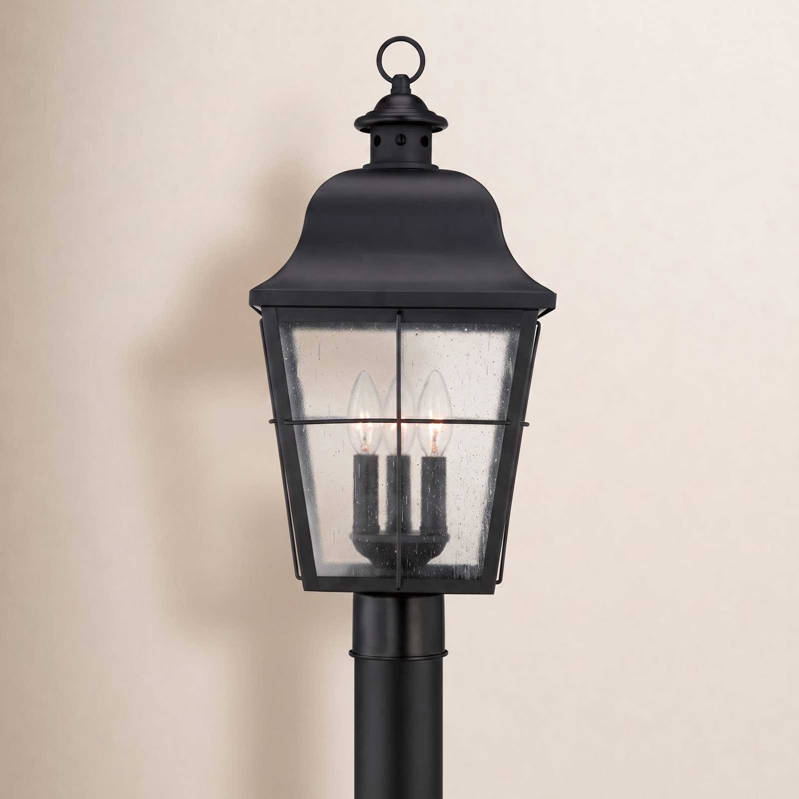 Merton Steel Outdoor Lantern Head, Mystic Black