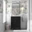Meuble-lavabo 24 po avec 2 portes et tiroir escamotable, armoire de rangement de salle de bain avec lavabo, portes à fermeture en douceur avec organisateurs-1345149612