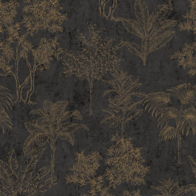Zen Floral Paper Metallic Wallpaper Roll