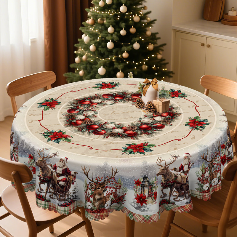 Nappe lavable en polyester de Noël