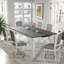 Ensemble de table de salle à manger extensible rustique et fonctionnel 7 pièces avec rallonge amovible, chaises rembourrées et tiroirs intégrés pour les réunions de famille et les réceptions-1173749492-1173749449-1173749491