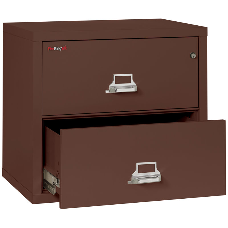 Fireproof 2 - Drawer File Cabinet, Key Lock, Brown