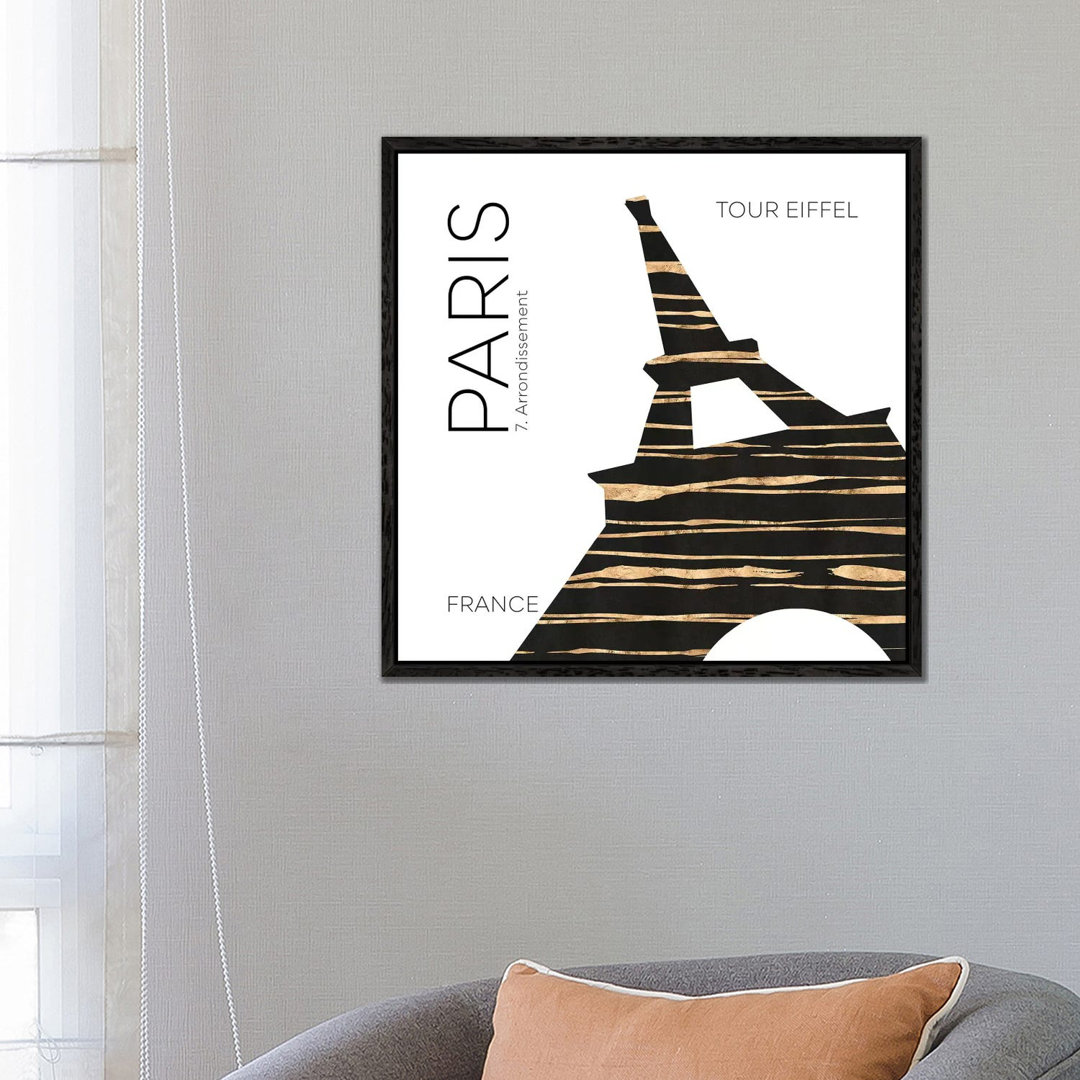 Urban Art Paris Eiffel Tower by Melanie Viola - Print on Canvas
