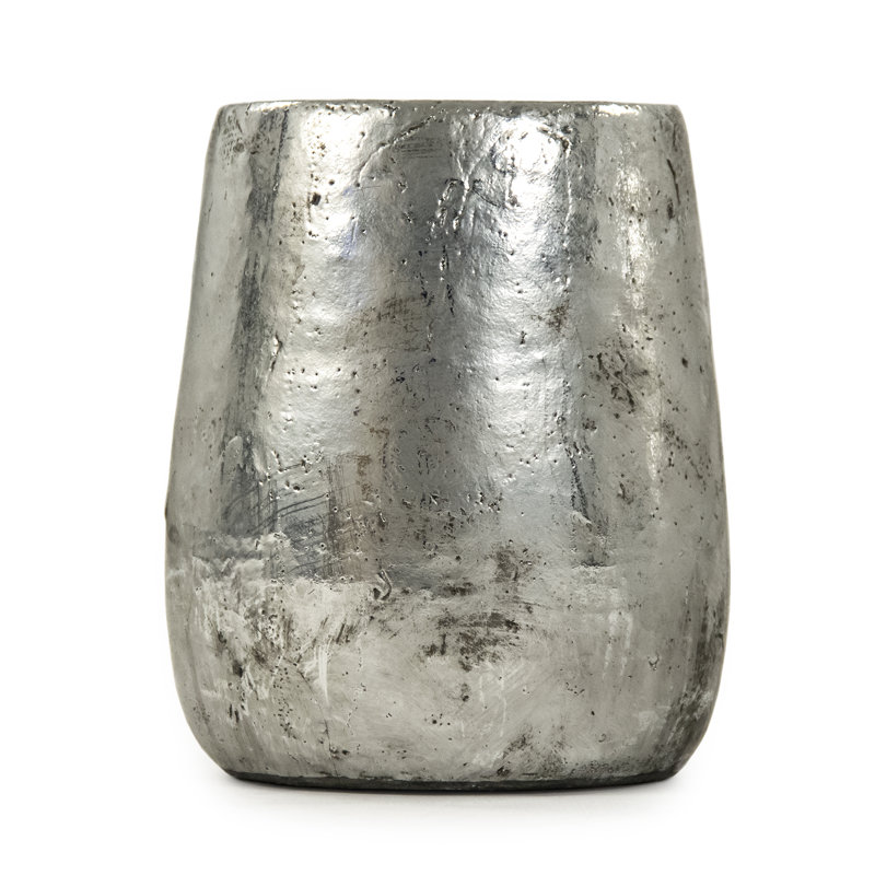 Vase de table métallique Doe, H 7,5 po x l 6,5 po x P 6,5 po