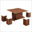 Table basse multifonctionnelle à plateau relevable avec rangement caché et tabourets-1881918798