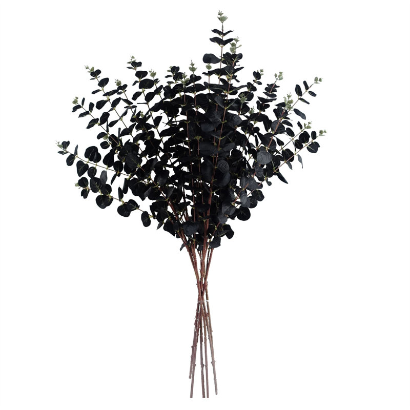 Pack of 6 Artificial Eucalyptus Foliage, White, 80 cm x 20 cm