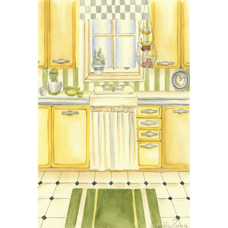 Retro Kitchen I by Chariklia Zarris - Wrapped Canvas Painting, 46cm H x 30cm W x 3.8cm D