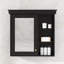 Armoire à pharmacie de salle de bain avec miroir-Organisateur de rangement mural au-dessus de la toilette, armoire à miroir blanche-81141890