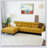 Ella L-Shaped Dark Yellow Linen Left Sectional Couch