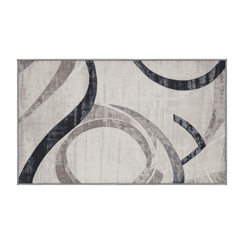 Tapis gris lavable à la machine, Rectangle 6 pi x 9 pi