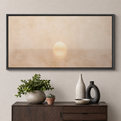 Minimalist Sunset Over Calm Sea Landscape Wall Decor Extra Large Pictures Framed Canvas Print Wall Art