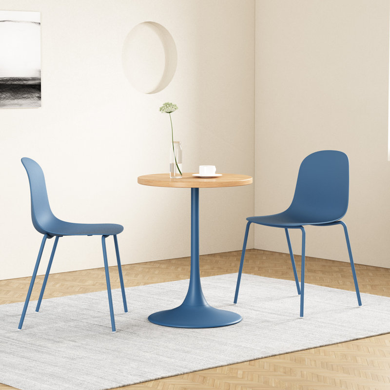 Elise Wood Top Round Table 24"D x 30"H, Elise Table - Berry Blue