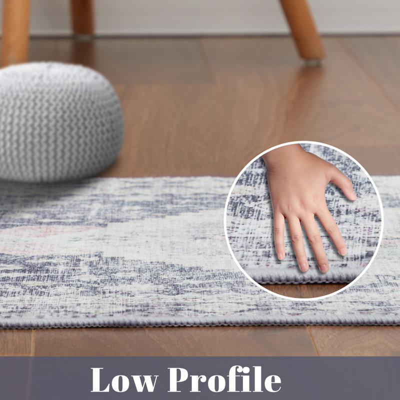 Tapis oriental gris en polyester Conon, Rectangle 8 pi x 10 pi