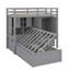 Lit superposé simple équipé d'un lit relevable hydraulique, d'une armoire, d'unités de rangement et de tiroirs-1546413559