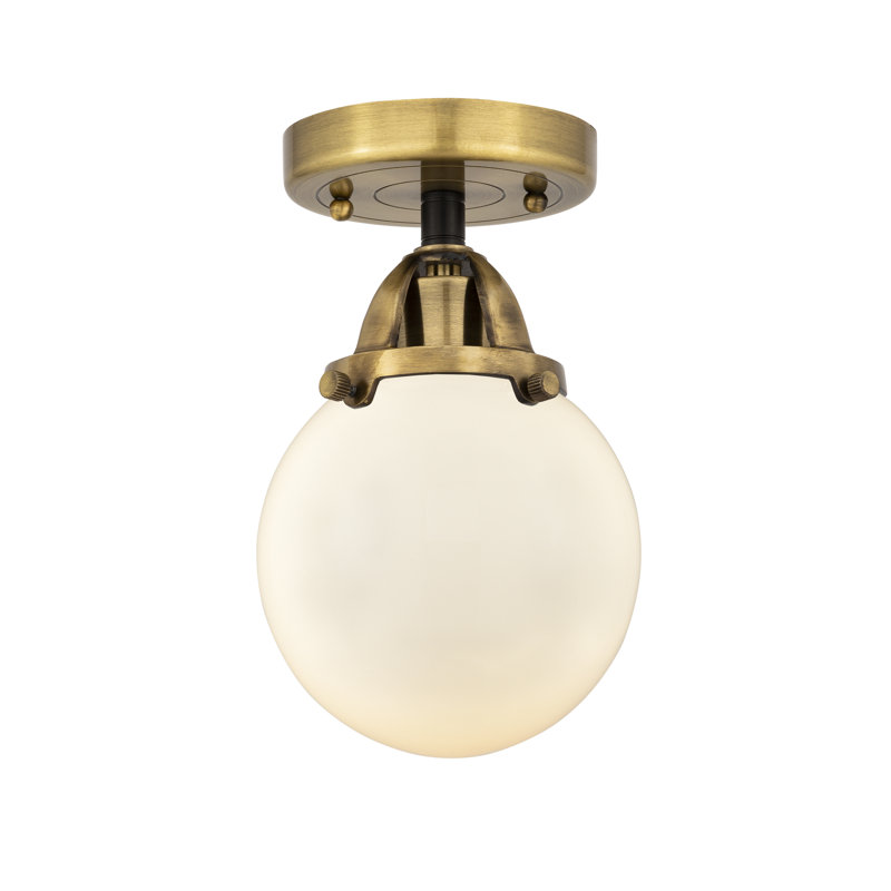 Glass Semi Flush Mount, Led, No, Black Antique Brass