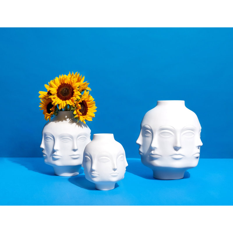 Giant White Porcelain Decorative Face Vase