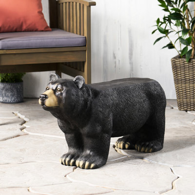 Banc d'ours en béton léger au fini mat - sans assemblage, l 31,59 po x P 11,38 po x H 16,2 po, assemblage noir requis