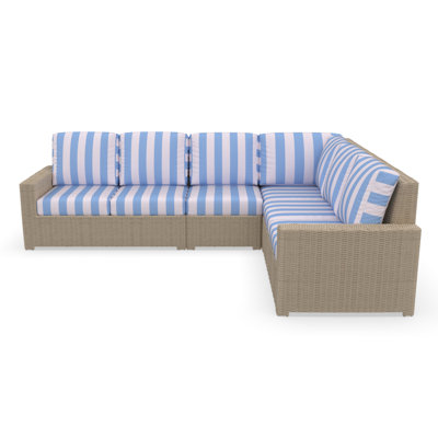 Padget 116" Wide Outdoor L-Shaped Patio Sectional with Cushions by Birch Lane