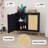 2-Door Accent Cabinet, Rattan Storage for Bedroom Living Room