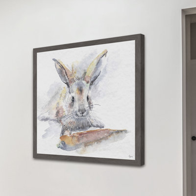 « happy lapin », reproduction d’art encadrée