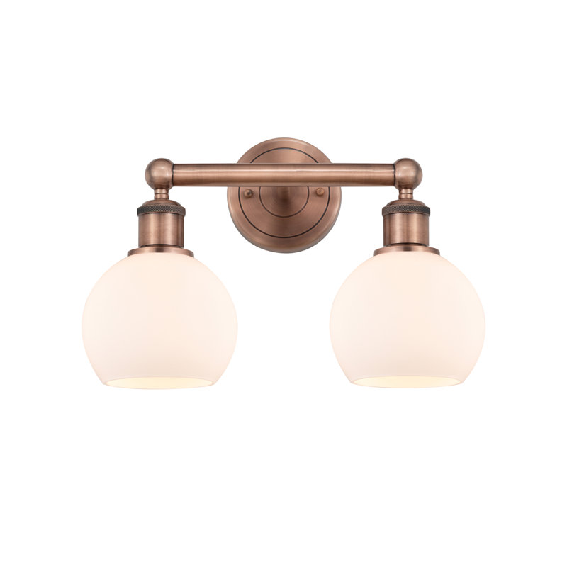 Cambria 2 - Light Dimmable Vanity Light, Matte White, Antique Copper