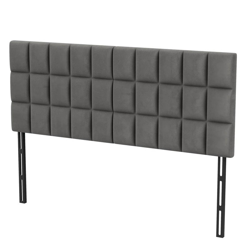 Upholstered Headboard, Queen, Gray