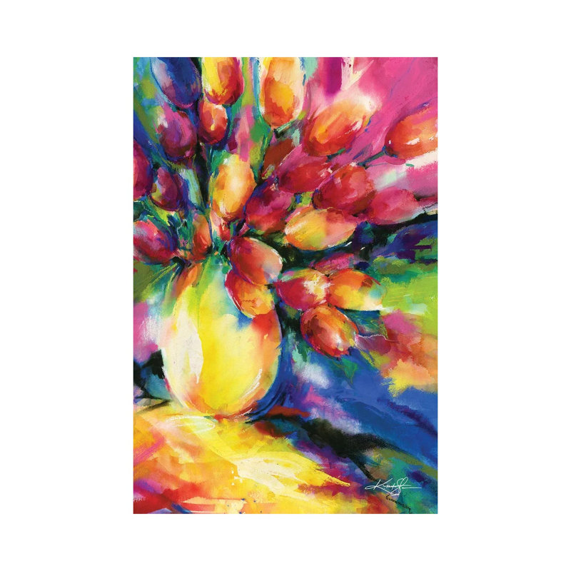 Tulipes par Kathy Morton Stanion - peinture sur toile tendue, H 18 po x l 12 po x 1,5 po