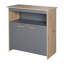 Anna Unit with Removable Top - Open Compartment and 2 Doors - Baby Chest That Grows with Your Child - Handles Made of Wood - Anthracite / Kent Oak Decor Changing Table