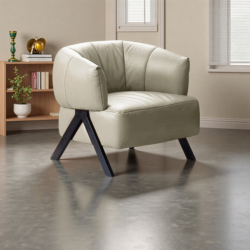 Elegant Rounded armrest design Accent Chair, Light Gray