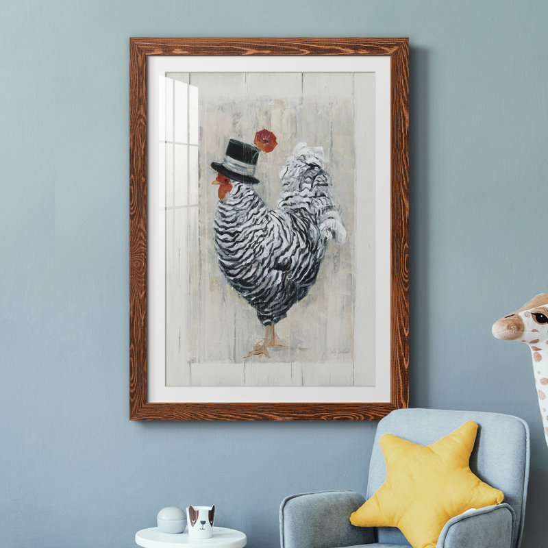 «Sunday Best Rooster», reproduction sur papier encadrée, Érable, H 31 po x l 44 po x P 1 po