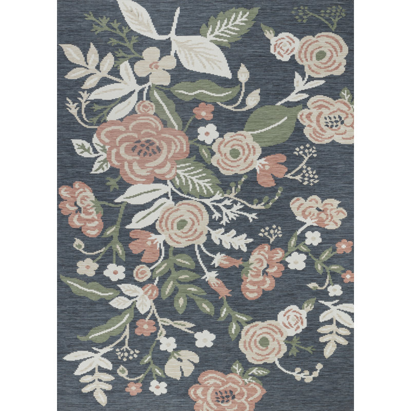 Outdoor Modern Boho Navy Rug, Rectangle 200 x 275cm