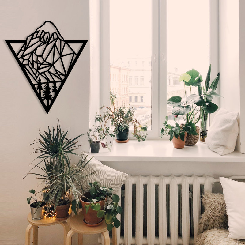 Elegant Decorative Metal Wall Accessory, Black Finish, 18.1 x 20.5 inches | 100% Metal Construction, Thickness: 0.05 inches | Perfect for Home Decor, Modern Aesthetic, Durable and Stylish Design