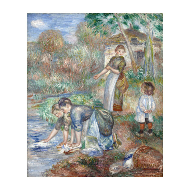 «Washerwomen» par Pierre-Auguste Renoir - Estampe numérique, H 28 po x l 22 po