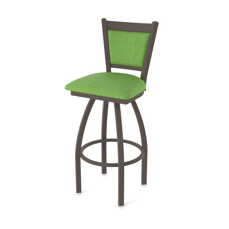 Tabouret pivotant Hadleigh, Tissu - perroquet graphique, Bronze, Tabouret de bar (siège d'une hauteur de 36 po)