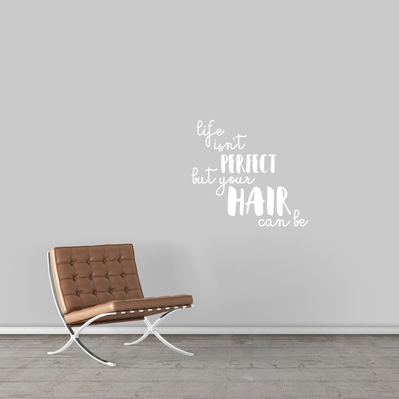 Adhésif décoratif "life is perfect" . les cheveux peuvent être muraux, Blanc