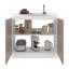 Armoire de cuisine moderne blanche et grise, 2 portes et 3 tablettes, finition idéale pour la cuisine, armoire de 39,4 pouces de long avec style contemporain, construction, organisation profonde de 20,6 po