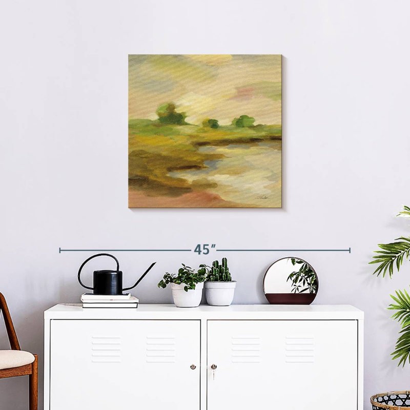 Avery Chartreuse Fields II, 24" H x 24" W