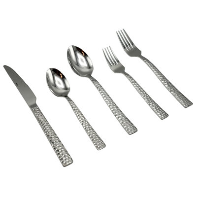 Ensemble de couverts 60 pièces en acier inoxydable martelé Elyon