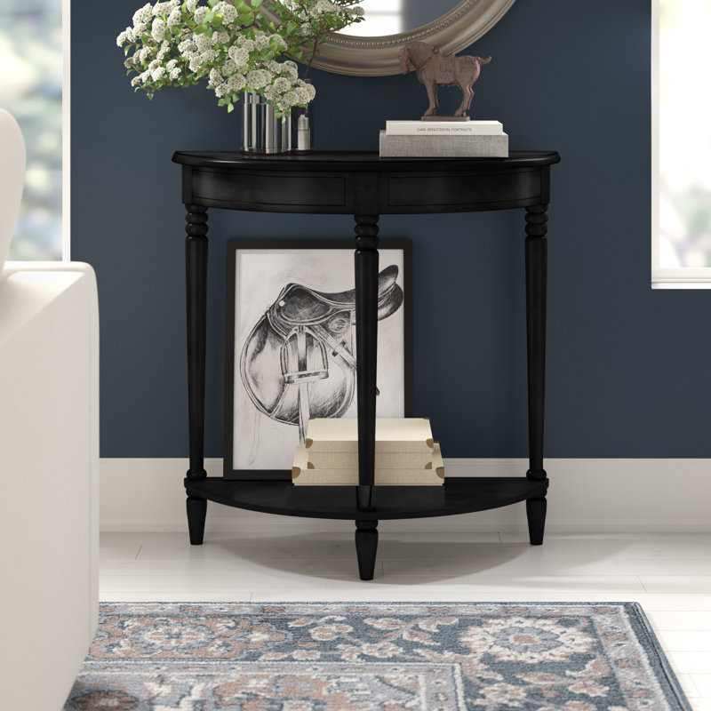 Champetre 31.5'' Solid Wood Console Table, Black