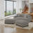 Upholstered Gray Chenille Rectangle Ottoman, Modular Part For Sectional Sofa-1509843862